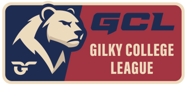 Logo der Gilky College League mit einem Bärenkopf und den Buchstaben GCL.